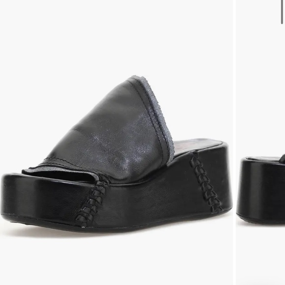NEW A.S. 98 Marlon Platform Sandals Black Leather 40 / 9-9.5